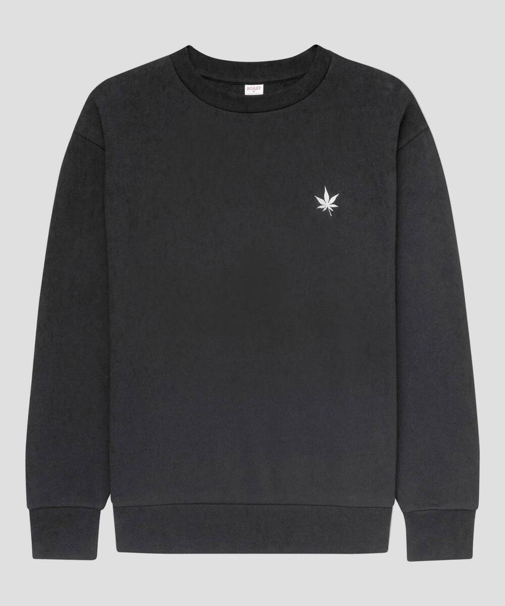 NEW BOAST men's fleece crewneck sweatshirt in black